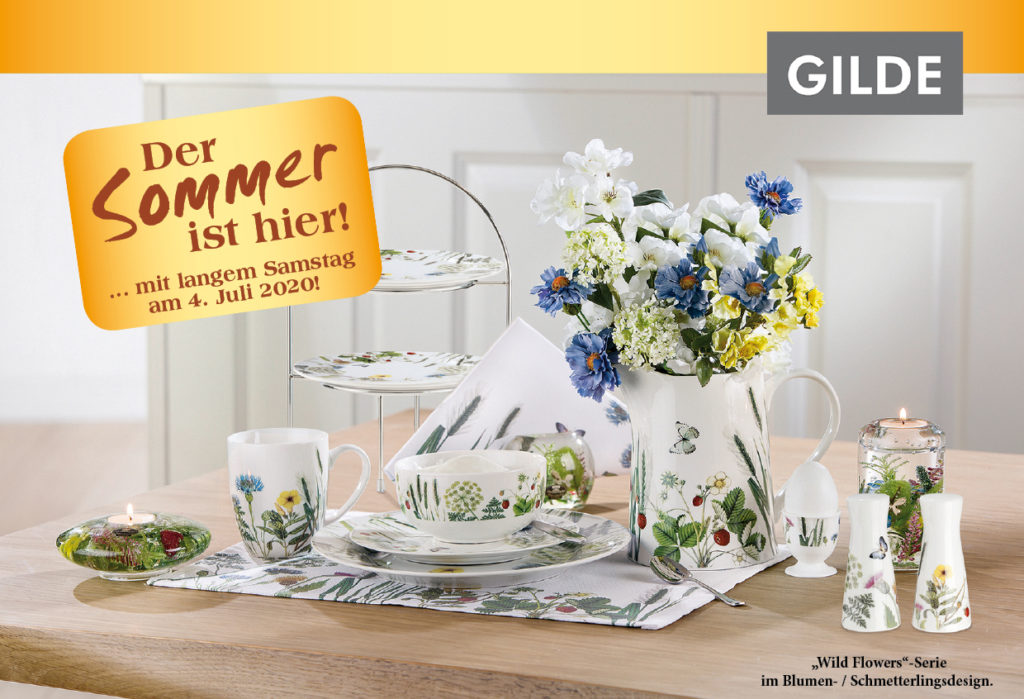 Der Sommer ist hier: Sommerdeko fürs Zuhause: "Wild Flowers"-Porzellanservice im Blumen- / Schmetterlingsdesign im Kerzenhaus Hasselt.