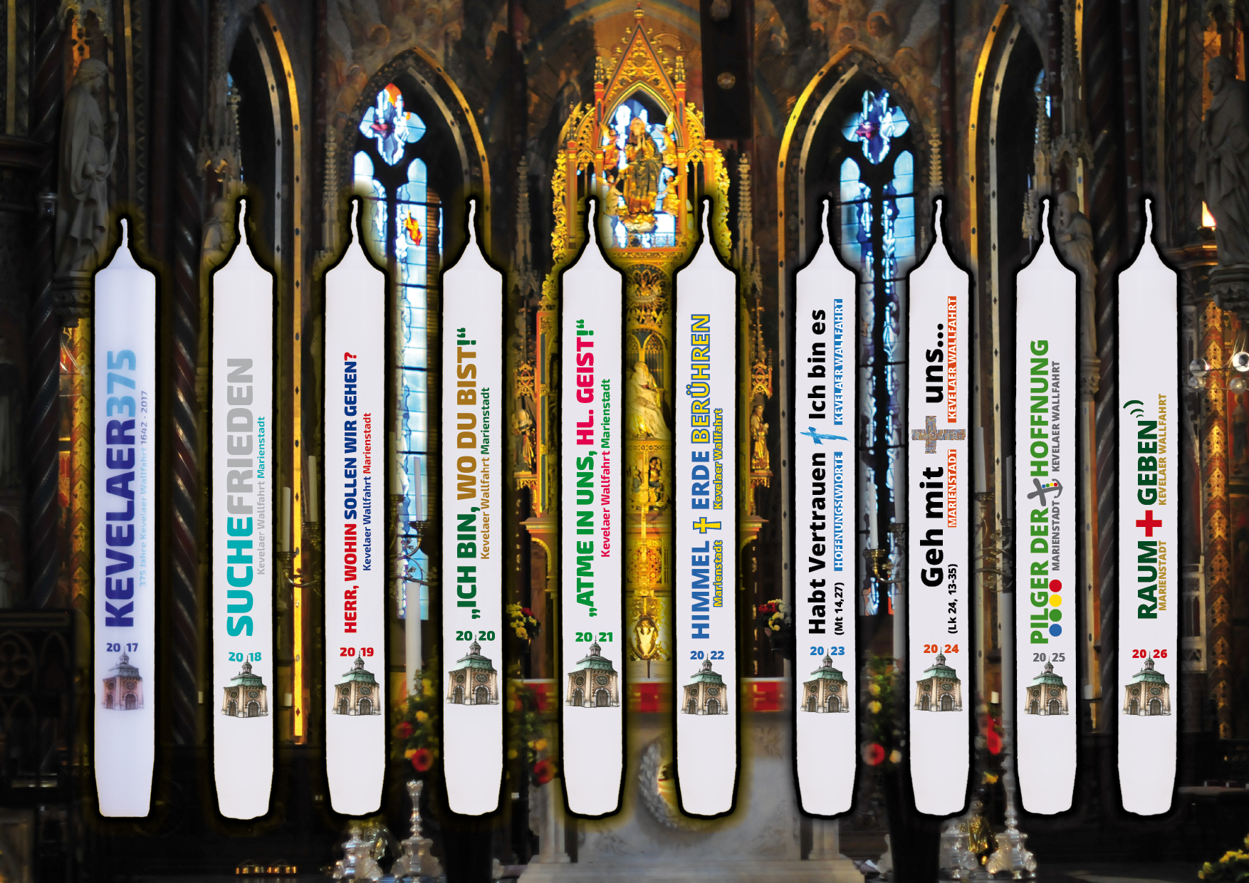 Pilgerkerzen für den Marienwallfahrtsort Kevelaer.